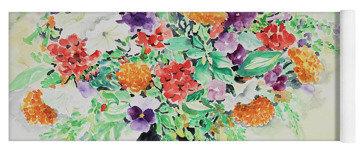 Flowers Yoga Mat featuring the painting Watercolor Series 50 by Ingrid Dohm
