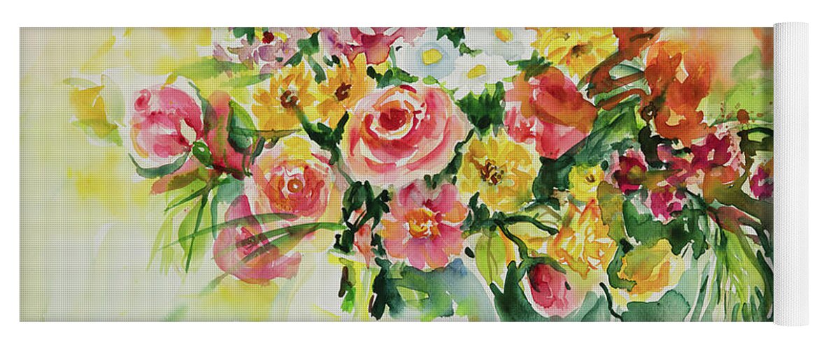 Flowers Yoga Mat featuring the painting Watercolor Series 85 by Ingrid Dohm