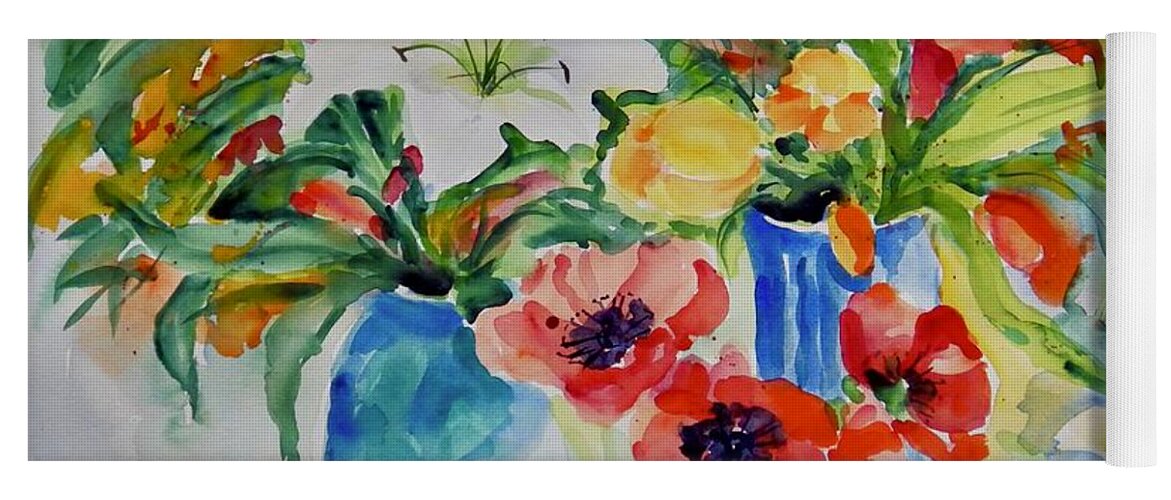 Flowers Yoga Mat featuring the painting Watercolor Series No. 256 by Ingrid Dohm
