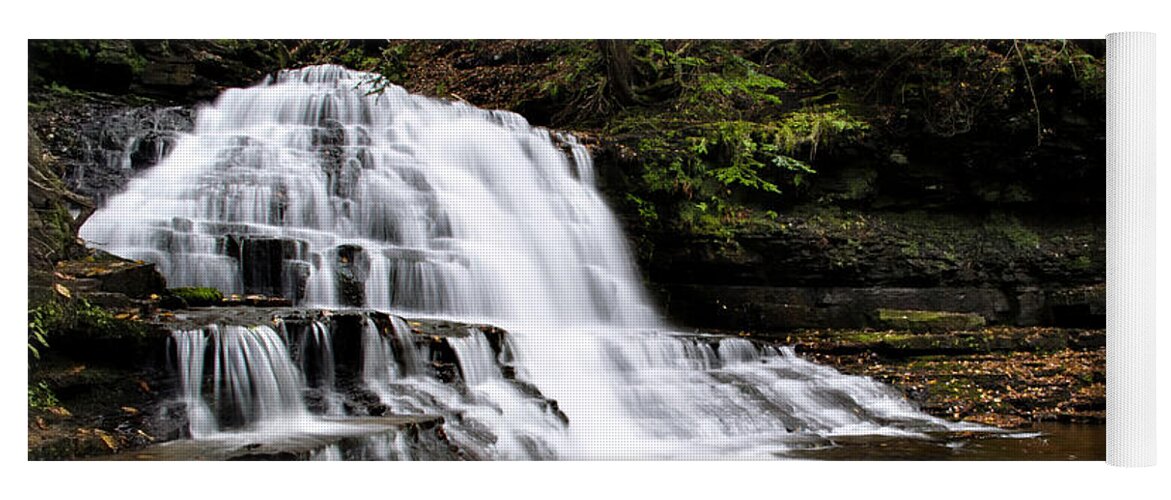 Waterfalls Yoga Mat featuring the photograph Waterfall Cascade Salt Springs State Park by Christina Rollo