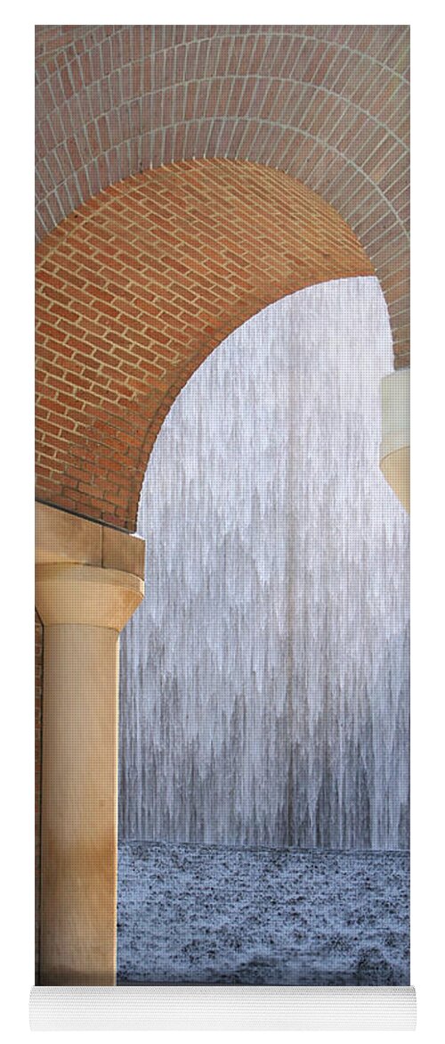 Houstonian Yoga Mat featuring the photograph Waterwall and Arch 3 by Angela Rath