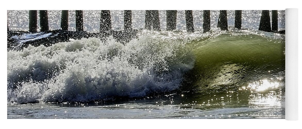 Beach Yoga Mat featuring the photograph Wave#7 by WAZgriffin Digital
