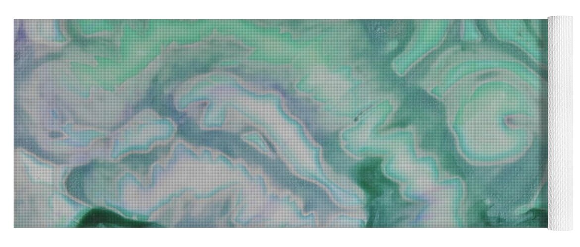 Finger Paint Yoga Mat featuring the painting Waves by Michele Myers