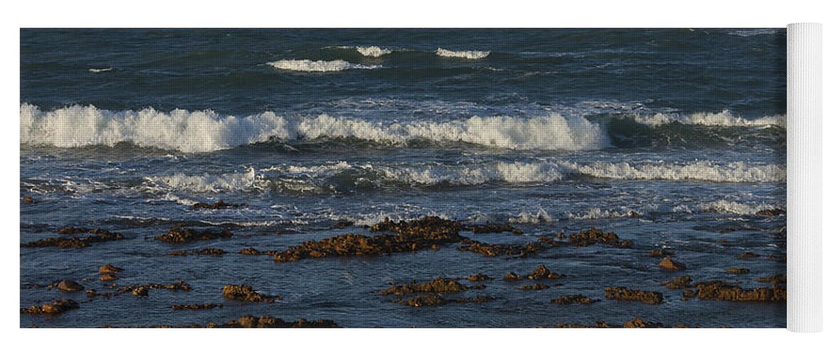 Waves Yoga Mat featuring the photograph Waves rolling ashore by David Watkins