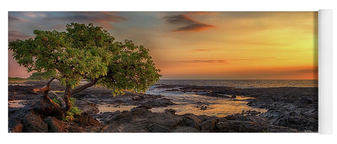 Sunset Yoga Mat featuring the photograph Wawaloli Beach Sunset by Susan Rissi Tregoning