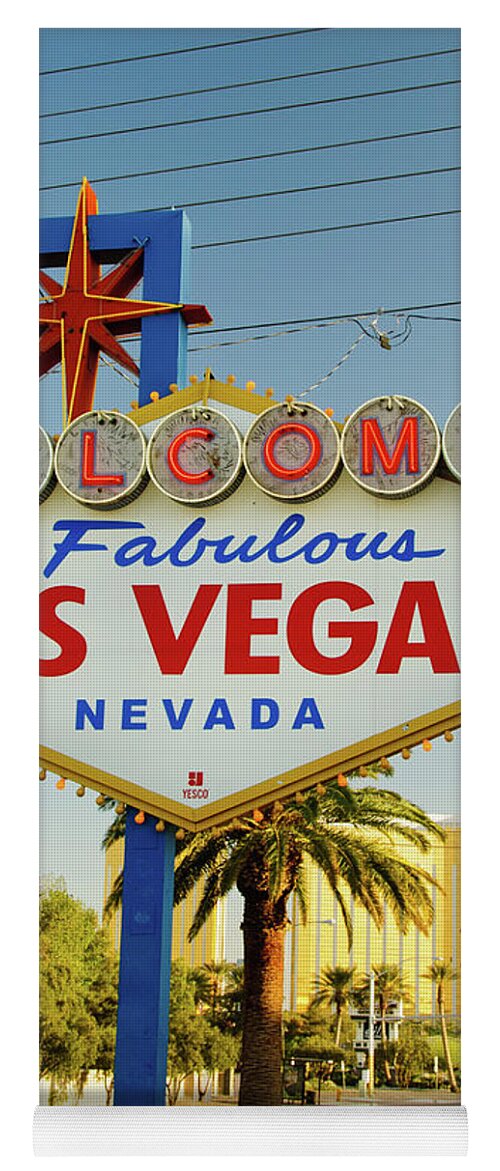 Cards Yoga Mat featuring the photograph Welcome to Las Vegas by Charles Dobbs