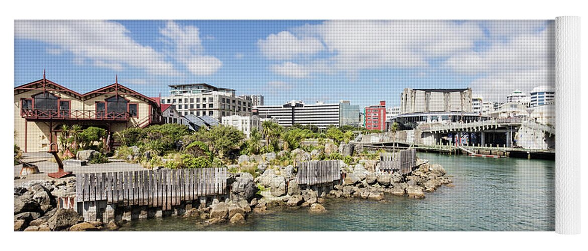 Capital Cities Yoga Mat featuring the photograph Wellington waterfront by Didier Marti