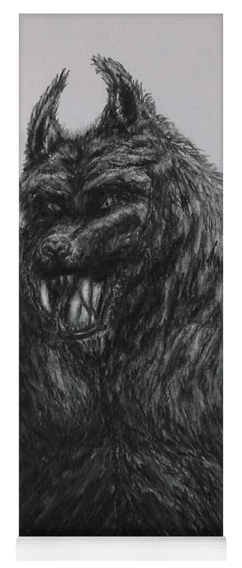 Pencil Drawings Of Werewolf Yoga Mat featuring the drawing Werewolf by Sherry Bunker
