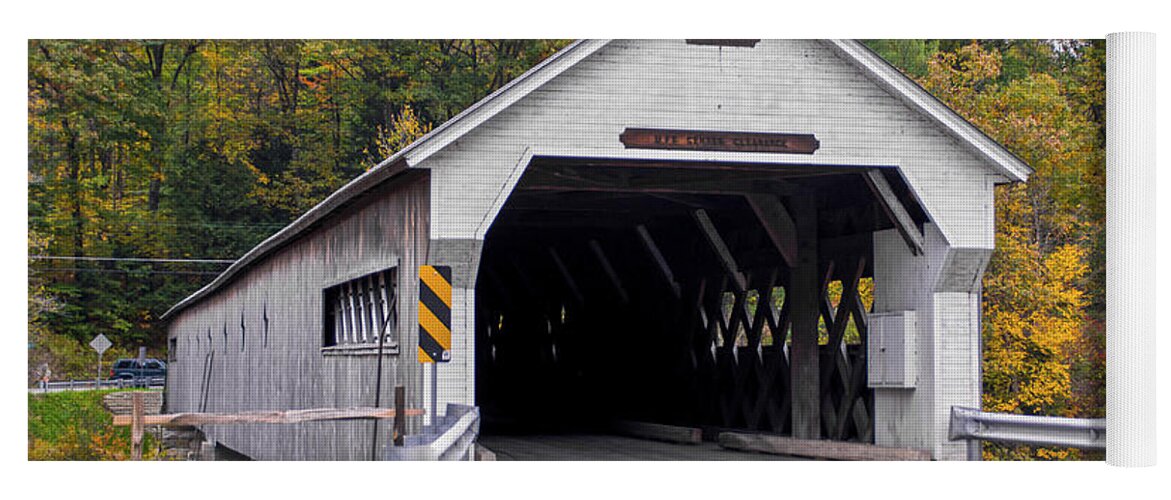 West Dummerston Covered Bridge Yoga Mat featuring the photograph West Dummerston Covered Bridge by Scenic Vermont Photography