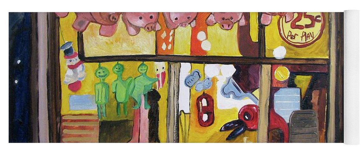 Amusements Yoga Mat featuring the painting What a Strange Place by Patricia Arroyo