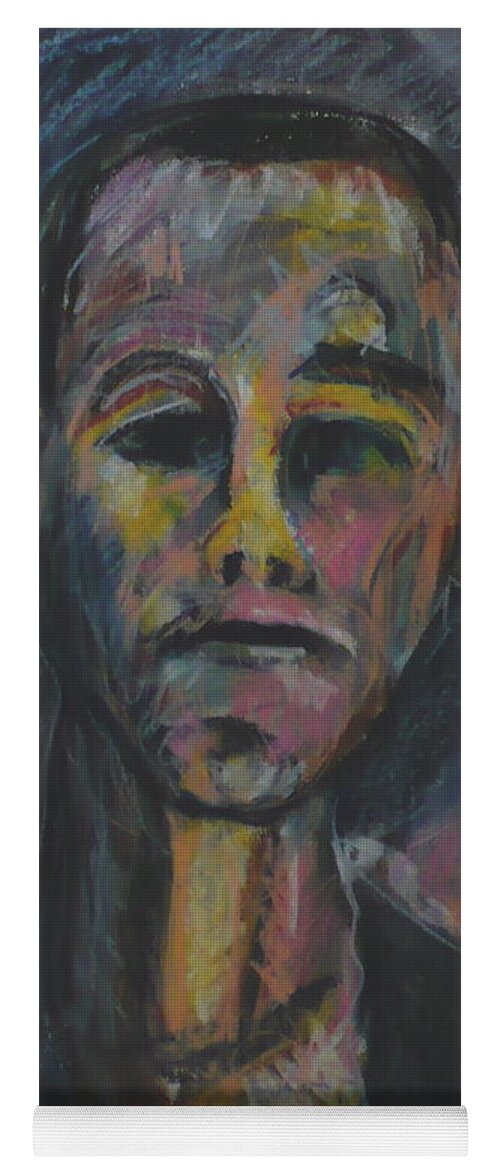 Portrait Yoga Mat featuring the painting What now He asks by Todd Peterson