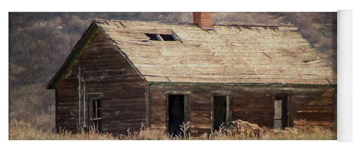 Abandon Yoga Mat featuring the photograph What's Your Story Old House? by Teresa Wilson