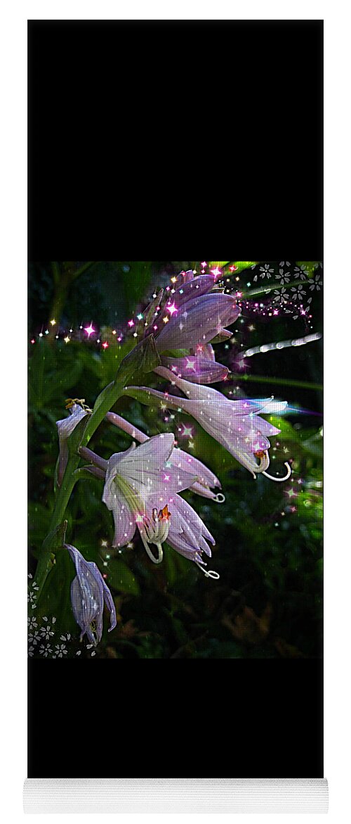 Fairies Flowers Yoga Mat featuring the digital art When The Fairies Come Out At Night by Pamela Smale Williams
