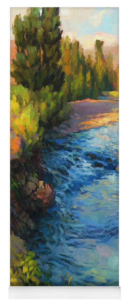 River Yoga Mat featuring the painting Where the River Bends by Steve Henderson