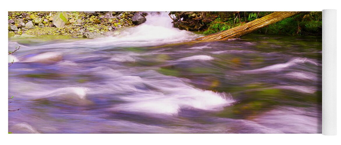 Rivers Yoga Mat featuring the photograph Where the stream meets the river by Jeff Swan