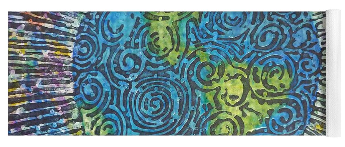 Whirled Piece Yoga Mat featuring the painting Whirled Piece by Amelie Simmons