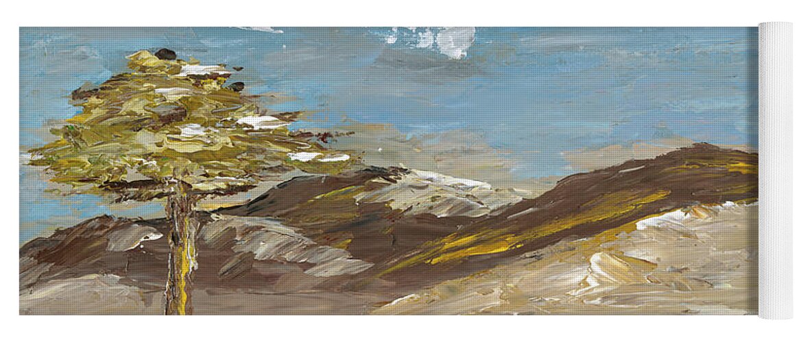 Oregon Coast Yoga Mat featuring the painting Whispering Dunes by Ovidiu Ervin Gruia
