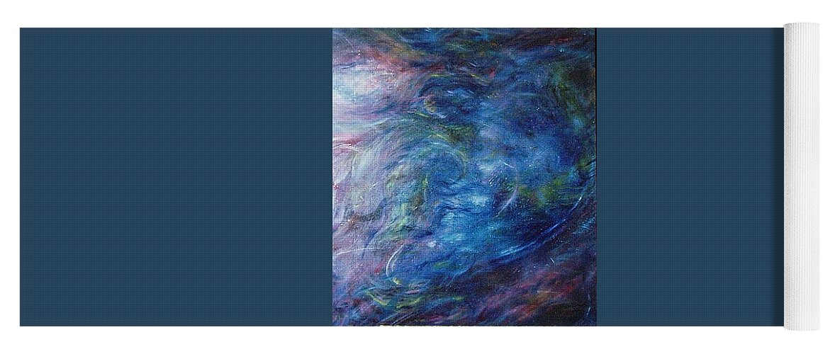 Abstract Yoga Mat featuring the painting Whispers in a Sea of Blue by Nancy Mueller