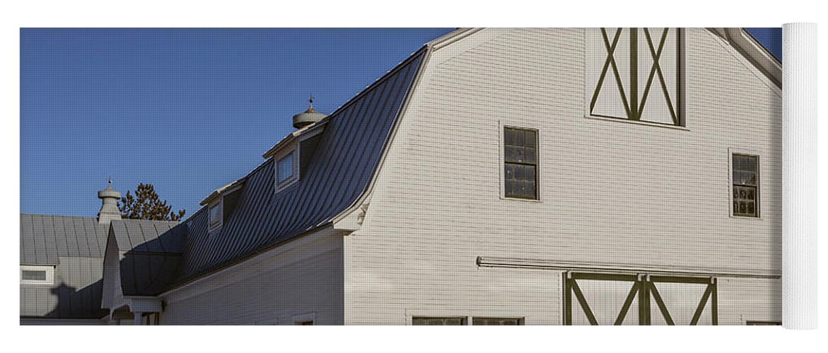Vermont Yoga Mat featuring the photograph White horse barn in Vermont by Edward Fielding