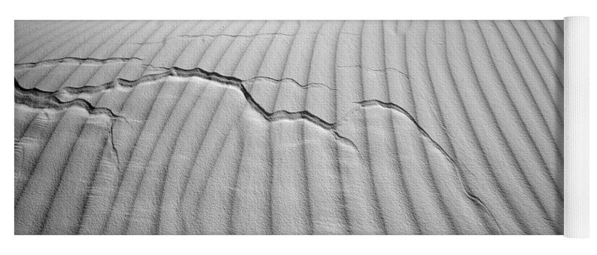 Black & White Yoga Mat featuring the photograph White Sands Cracked by Peter Tellone