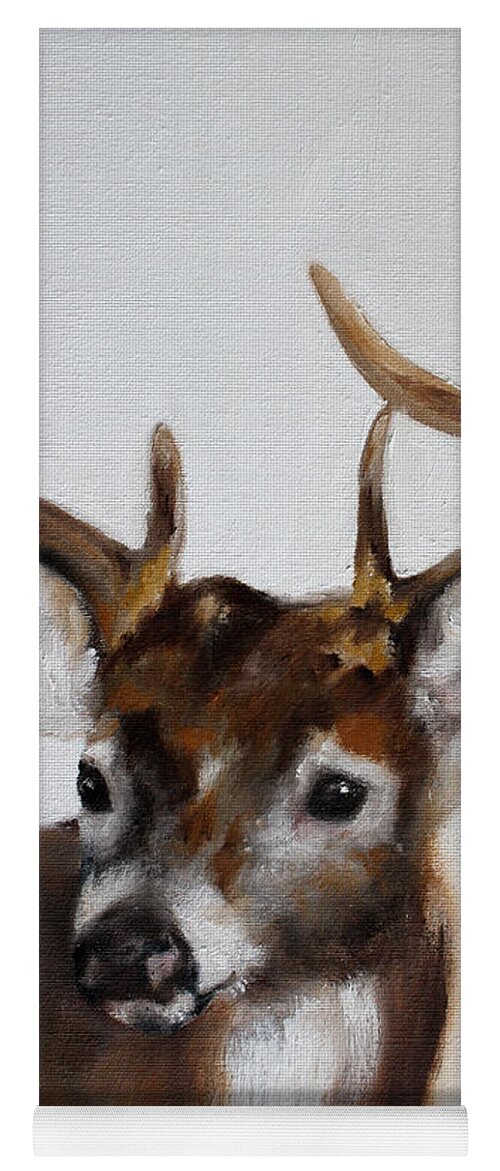Wildlife Yoga Mat featuring the painting Whitetail Deer by Barbie Batson
