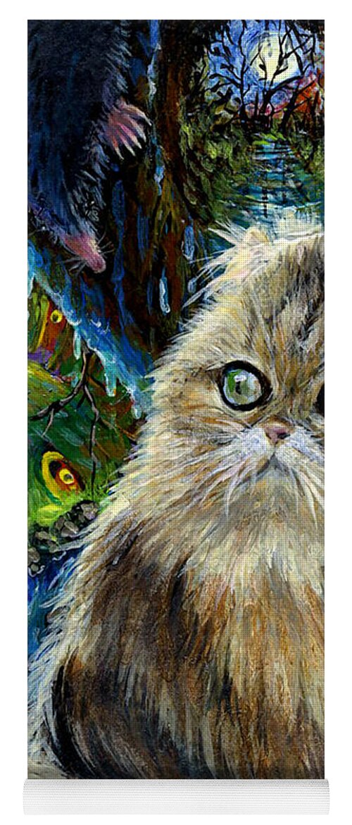 Cat Yoga Mat featuring the painting Who Let the Cat In by Jacquelin L Vanderwood Westerman