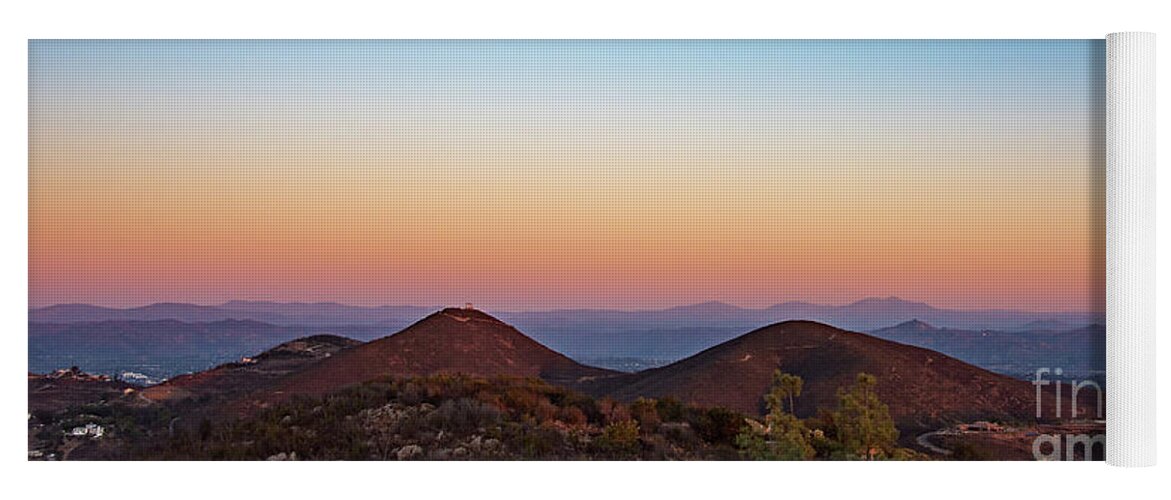 Double Peak Park Yoga Mat featuring the photograph A Double Peak Park Sunset in San Elijo by David Levin