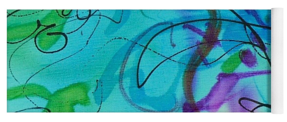 Abstract Floral Yoga Mat featuring the painting Wild Flowers by Barbara Pease