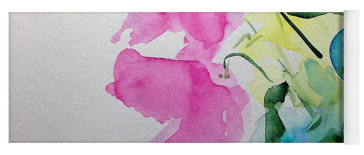 Two Yoga Mat featuring the painting Wild Flowers Part Three by Britta Zehm