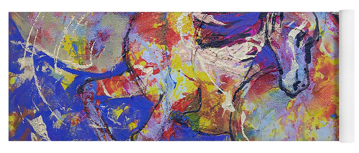 Horses Yoga Mat featuring the painting Wild Runners by Jyotika Shroff