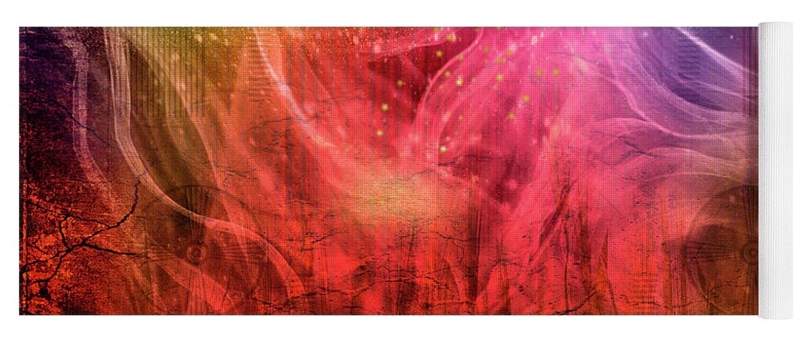 Wildfire Yoga Mat featuring the digital art Wildfire by Linda Carruth