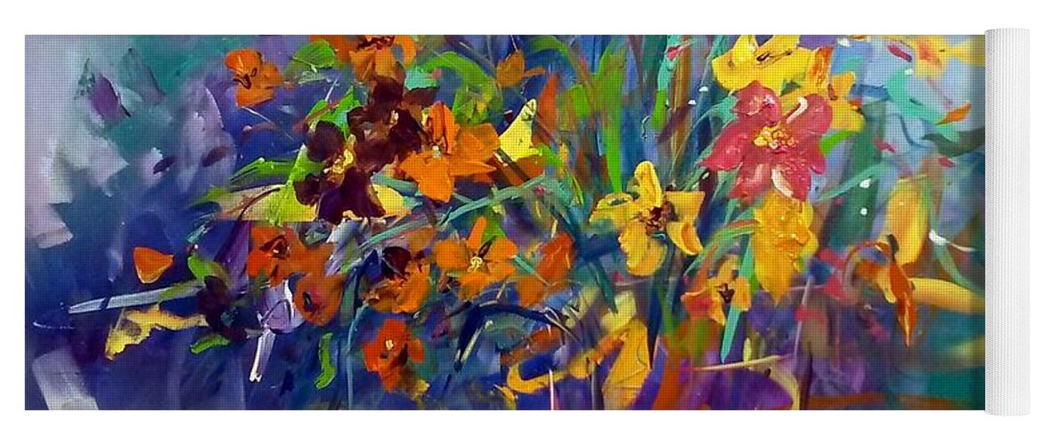 Flowers Yoga Mat featuring the painting Wildflowers by Terri Einer