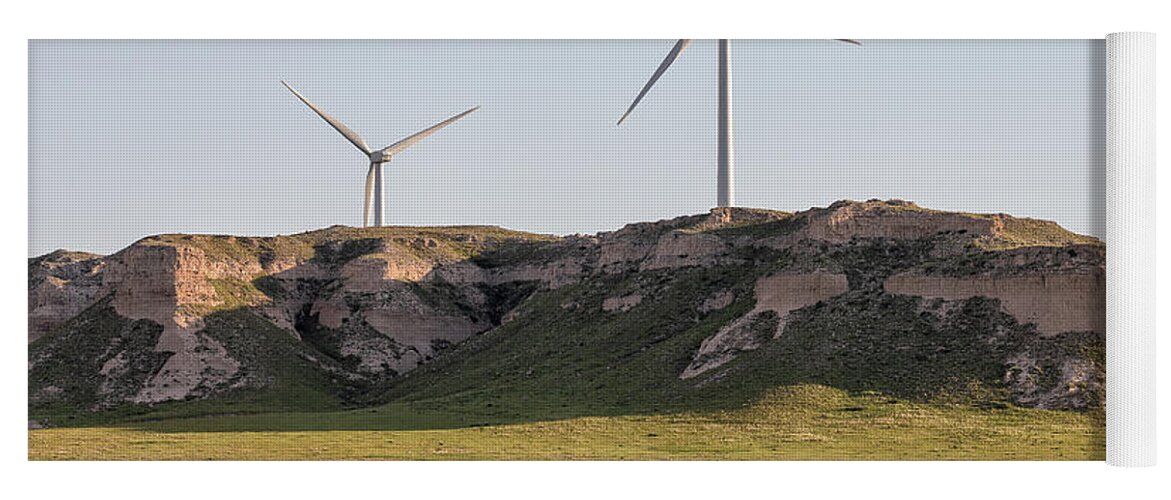Energy Yoga Mat featuring the photograph Wind Power and Wildlife by Tony Hake