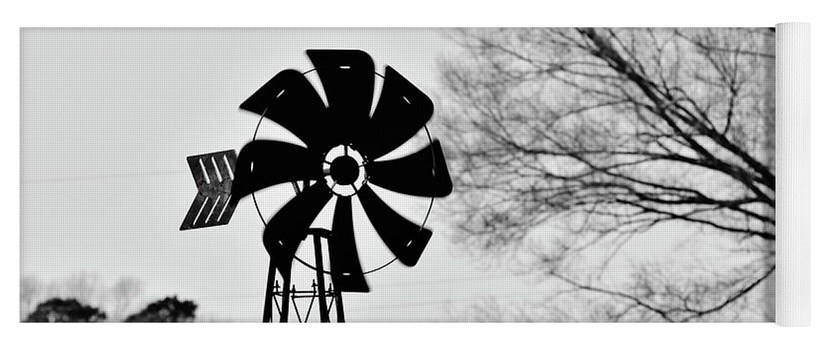 Windmill Yoga Mat featuring the photograph Windmill on the Farm by Nicole Lloyd