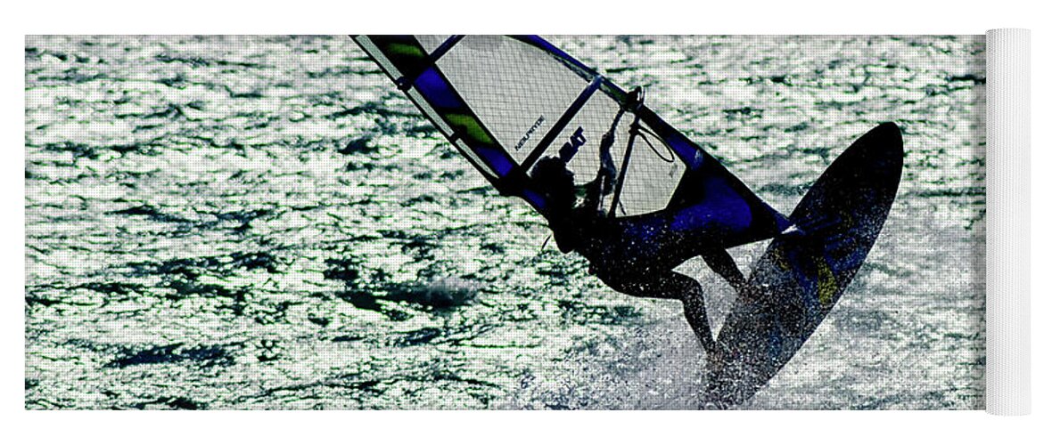 Action Yoga Mat featuring the photograph Windsurfing by Stelios Kleanthous