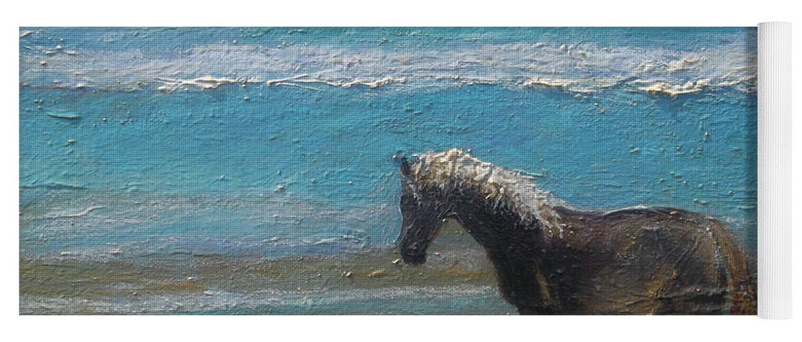 Horses Yoga Mat featuring the painting Windswept by Susan Esbensen