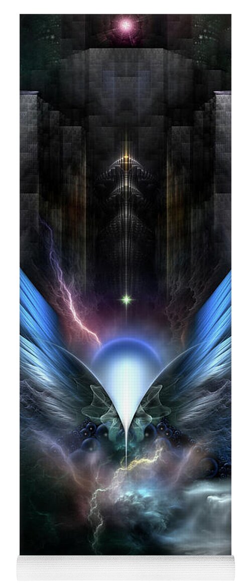Wings Yoga Mat featuring the digital art Wings Of Light Fractal Composition by Rolando Burbon