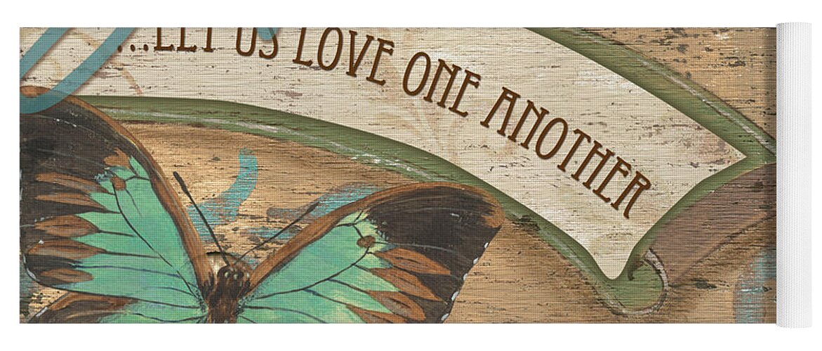 Butterfly Yoga Mat featuring the painting Wings of Love by Debbie DeWitt