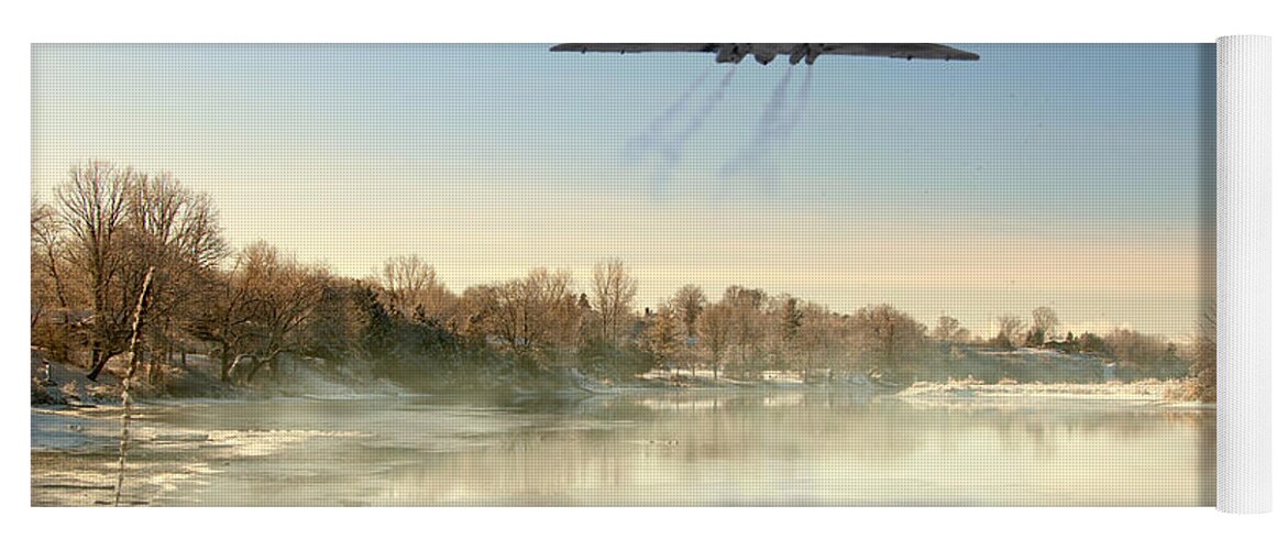 Avro Yoga Mat featuring the digital art Winter In Bomber Country by Airpower Art