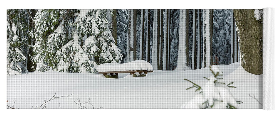 Snow Yoga Mat featuring the photograph Winter Moments in Harz mountains by Andreas Levi