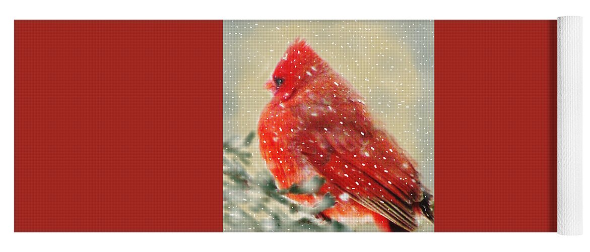 Cardinal Yoga Mat featuring the photograph Winter Peace by Angela Davies