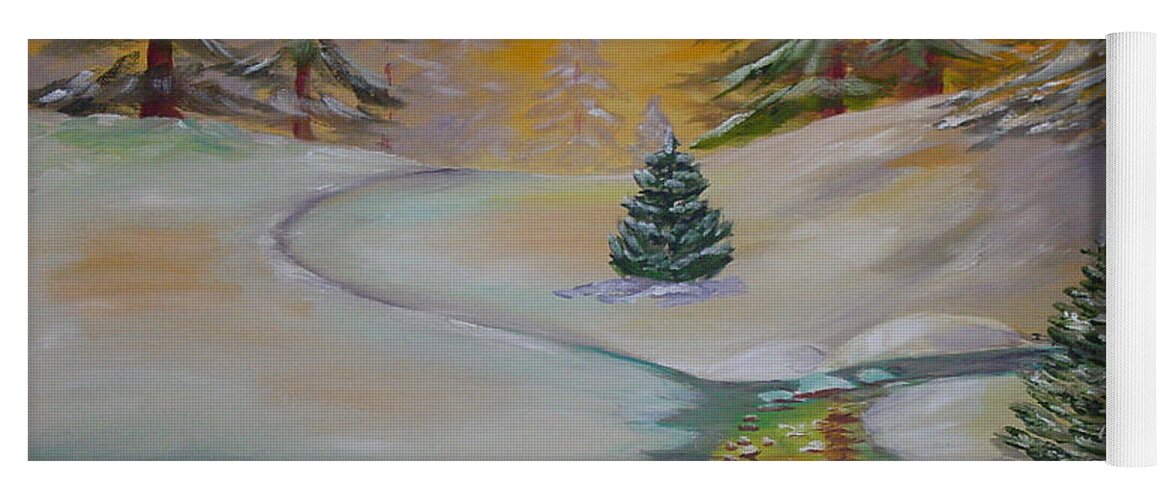 Winter Yoga Mat featuring the painting Winter by Quwatha Valentine
