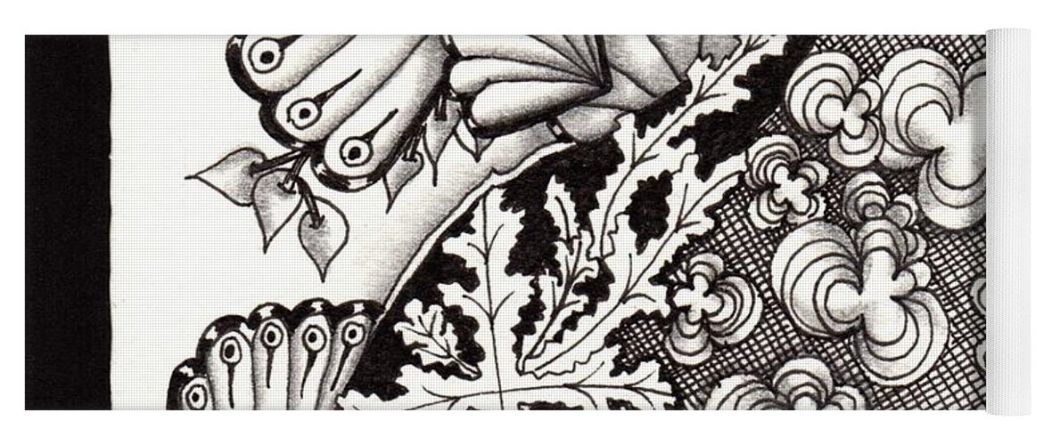 Zentangle Yoga Mat featuring the drawing Winter Spring Summer 'n Fall by Jan Steinle