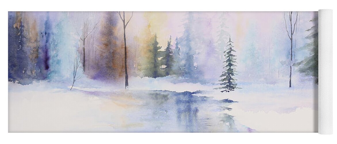 Winter Yoga Mat featuring the painting Winter Wonderland by Brenda Beck Fisher