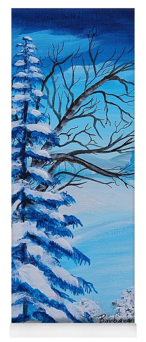 Barbara Griffin Yoga Mat featuring the painting Winters Palette by Barbara A Griffin