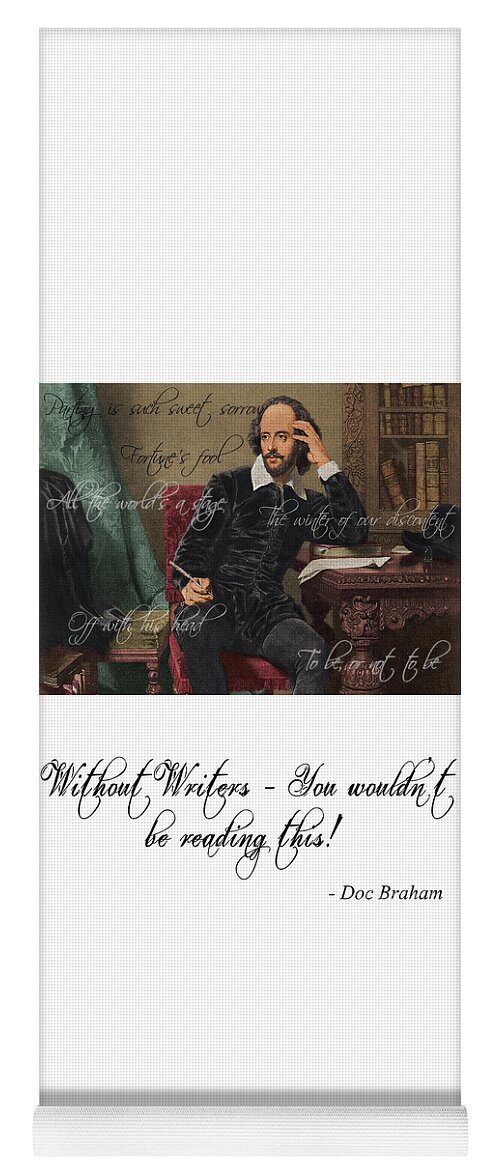 Writers Yoga Mat featuring the photograph William Shakespeare - Doc Braham - All Rights Reserved by Doc Braham