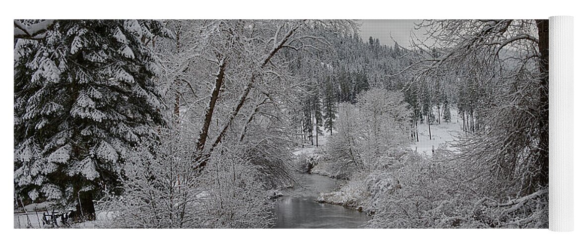 Coeur D'alene Yoga Mat featuring the photograph Wolf Lodge Creek WInter by Idaho Scenic Images Linda Lantzy