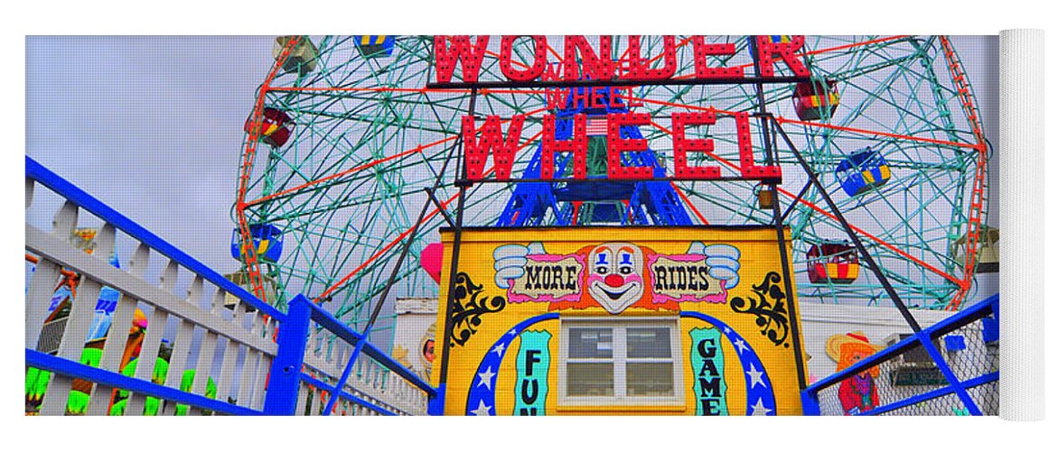 Amusement Park Yoga Mat featuring the photograph Wonder Wheel by Mark Gilman