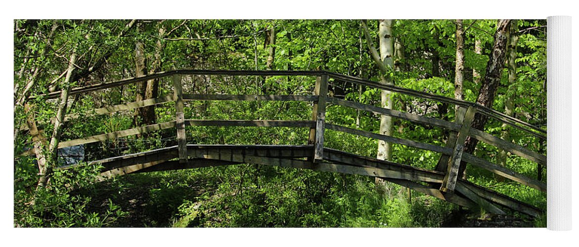 Wooden Bridge Stream Yoga Mat featuring the photograph Wooden Bridge Donegal by Eddie Barron