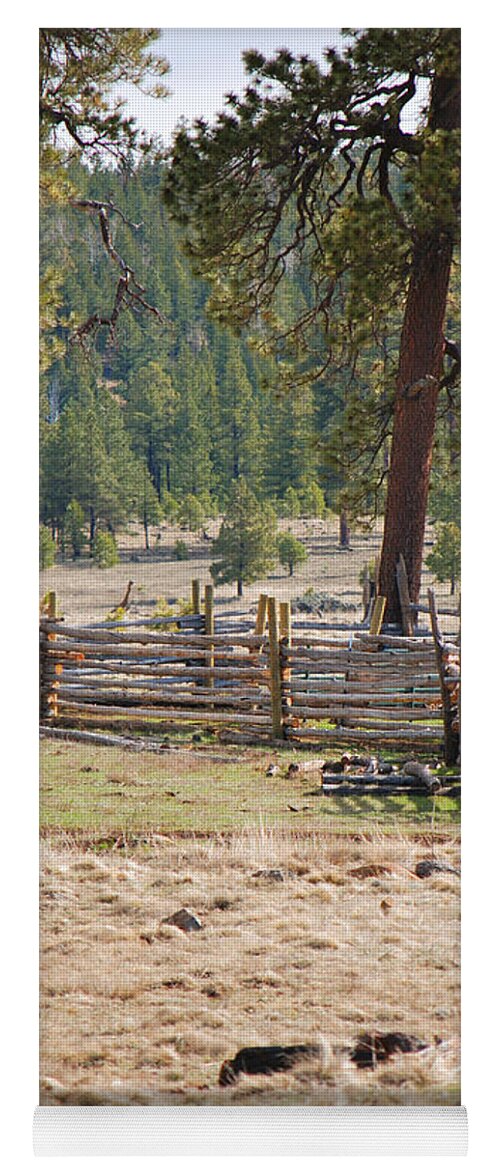 Fine Art Yoga Mat featuring the photograph Woodland Corral - White Mountains Arizona by Donna Greene